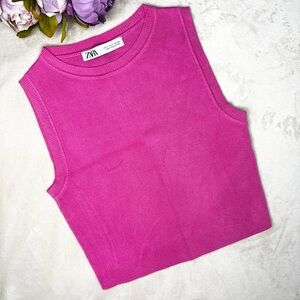 Zara Pink Knit Crop Top